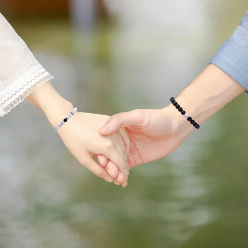 Vista 5 de FTCY Pulseras para parejas, para él y ella, regalos a juego, pulseras de joyería