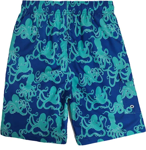 Vista 4 de Yuzhih Pantalones de playa para hombre, con gráficos irregulares, pantalones cortos ajustados con cintura elástica, pantalones cortos atléticos