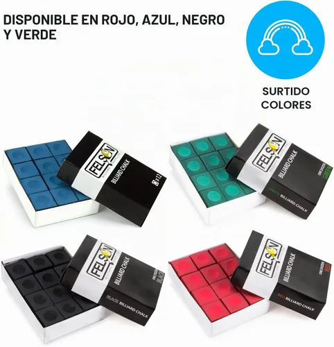 Vista 4 de Felson - Cubos de tiza para billar Accesorios de mesa de billar Tiza para taco de piscina y caja de almacenamiento
