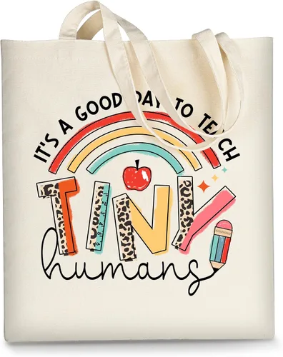 Vista 19 de AUSVKAI Bolsa Tote de Lona para Mujer, Estética Bonita Comestibles Comestibles Reutilizable de Algodón Bolsa de Regalo para Compras Playa Regalos