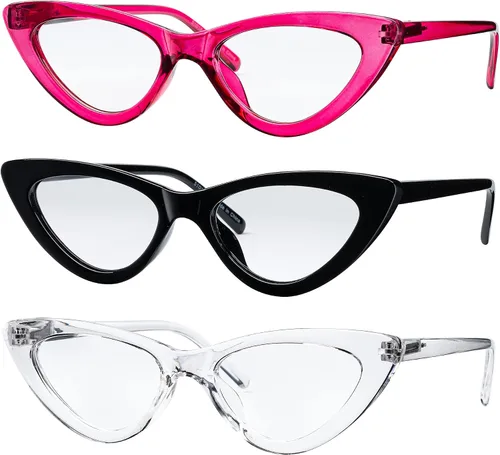 Vista 7 de Yogo Vision Blue Light Blocking Glasses Retro Cateye Eyeglasses for Women Light Spring Hinge Plastic Frame