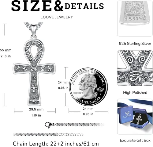 Vista 105 de Collar de pentagrama de plata de ley con triple luna, diosa celta, nudo celta, nudo de brujas, Ankh, sol y luna, Hécate, lilith, Santa Muerte