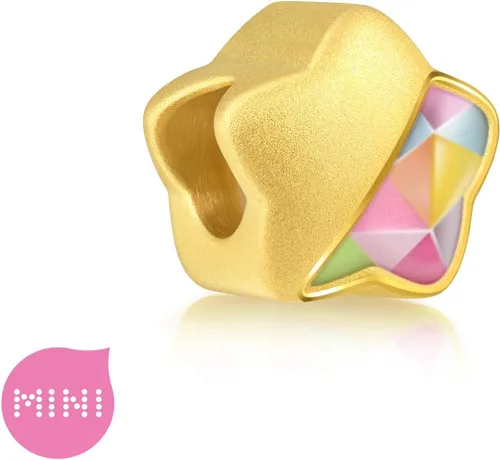 Vista 4 de CHOW SANG SANG 999 Pulsera de oro macizo de 24 quilates con dije de estrella de la suerte para mujer 91837C, Oro
