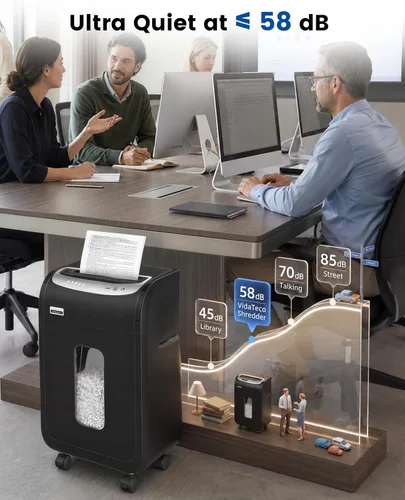 Vista 6 de VidaTeco Trituradora de papel resistente de 25 hojas para oficina - ETL