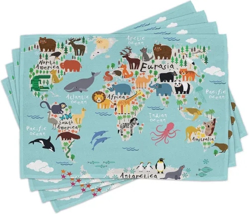 Vista 9 de Lunarable Juego de 4 manteles individuales color borgoña, borde de copo de nieve adornado con motivos antiguos, inspiración de invierno y Navidad