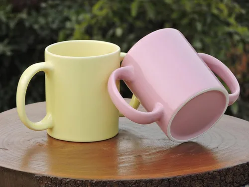 Vista 4 de HealthGoodsIn Juego de 2 tazas de doble asa (taza de doble agarre) para una sujeción segura, 11.83 onzas líquidas (color pastel)