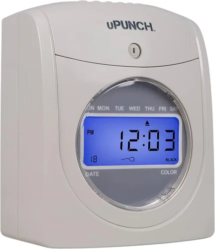 Vista 4 de uPunch HN2500 - Juego de reloj registrador de cálculo para pequeñas empresas: Sistema de seguimiento de tiempo de empleados con alineación