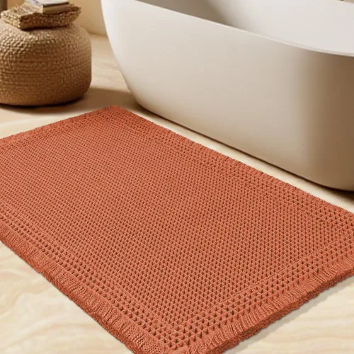 Vista 13 de Tapete de baño con diseño de gofre, moderno, bohemio, absorbente, antideslizante, ultrasuave, lavable a máquina, con letra de baño, dormitorio