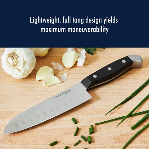 Vista 7 de HENCKELS Statement - Juego de cuchillos de afeitar afilados, cuchillo Santoku de 7 pulgadas, cuchillo de pelar, diseño alemán informado por más