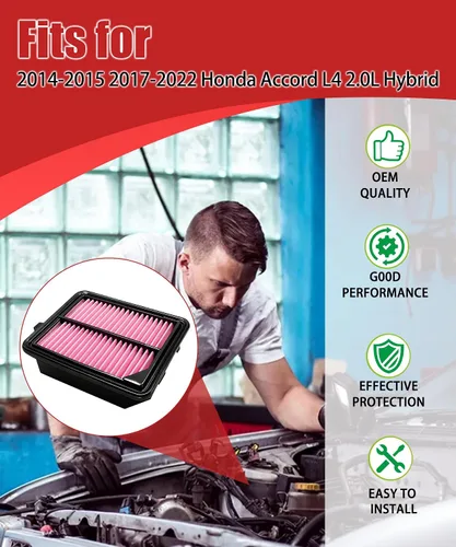 Vista 4 de 2 filtros de aire de motor CA11399 y filtro de aire de cabina CF10134 para Honda Accord 2.0L Hybrid (2014-2015 2017-2022), piezas de filtro de aire