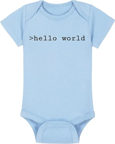 Vista 10 de >hello world - Techie Baby Onesie - Sombrero - Manta - Combinaciones de paquete de babero