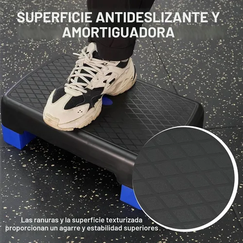 Vista 3 de Fitvids Aerobic Step Platform Trainer with Adjustable 2-Level Risers, 400 Pound Weight Capacity – Non-Slip Exercise Stepper for Cardio, Strength