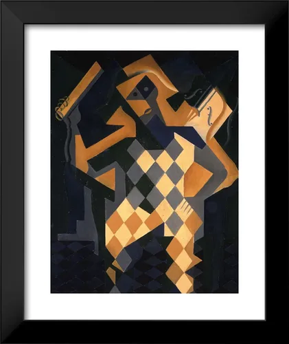Vista 2 de ArtDirect Gris, Juan 20x23 Black Modern Framed Art Print Titled: Harlequin With Violin