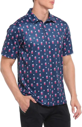 Vista 4 de LRD Camisas de golf para hombre UPF 50 de manga corta que absorbe la humedad