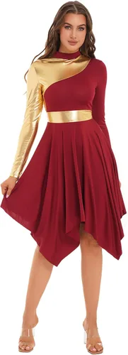 Vista 8 de Aislor Vestido de baile litúrgico de alabanza litúrgica para mujer, disfraz de adoración de iglesia #2