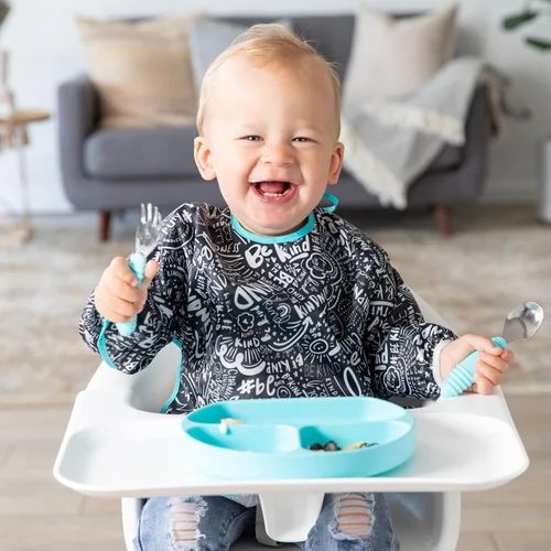 Vista 2 de Bumkins Sleeved Bib for Girl or Boy, Baby and Toddler for 6-24 Mos