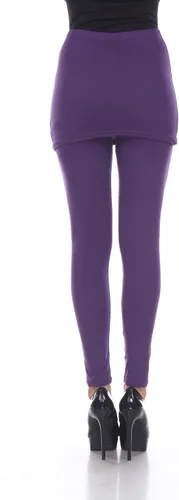 Vista 3 de White Mark - Leggings para mujer con falda de longitud completa para yoga colores sólidos