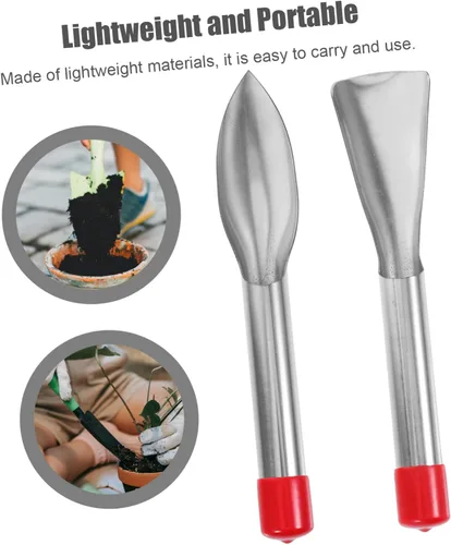Vista 9 de Paleta de jardín de acero inoxidable, herramientas de mano ergonómicas para excavar y plantar plantas, palas de jardinería ligeras y portátiles