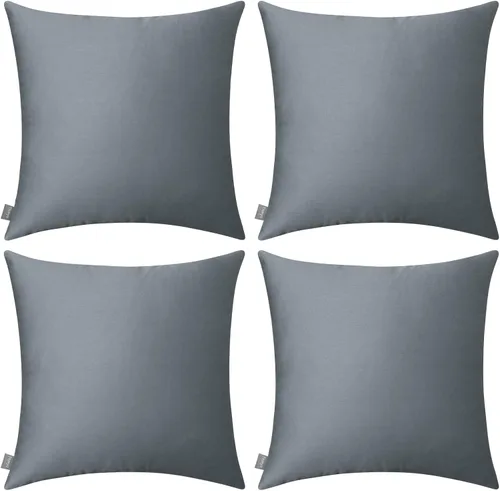 Vista 31 de Thmyo - Paquete de 4 fundas de almohada decorativas de 100 % algodón para lumbar, cómodas, sólidas, para Navidad/Halloween, fundas de cojín Blanco