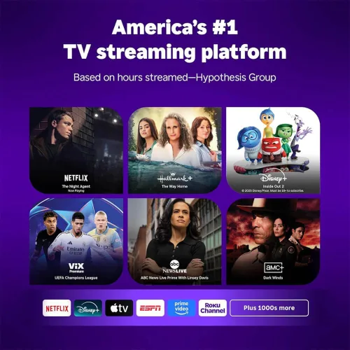 Vista 7 de Roku Paquete de transmisión de 50" Select Series 4K QLED TV HDMI CPS 2026