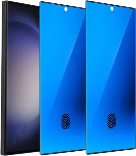 Vista 8 de Paquete de 2 vidrios templados de privacidad anti-azul para Samsung Galaxy S23 / Galaxy S22 Espejo Protector de pantalla anti-espía Película