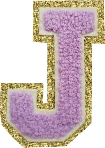 Vista 74 de 3Pcs Letter Patches Varsity Glitters Chenille,SPRT Iron on Blue Letter Patch,Alphabet Cloth Patch for Team Costume Decoration 3.1in Height S