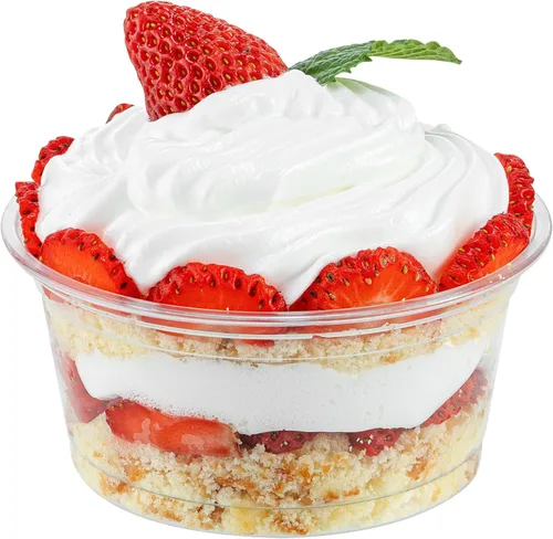 Vista 20 de Restaurantware -RW Base 3.5 oz - Vasos de helado de 3.5 onzas, 50 tazas de parfait desechables - Taza de postre de plástico transparente, elegante