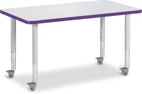 Vista 4 de Jonti-Craft Berries 6478JCM180 - Mesa de actividades rectangular, altura M (20-31 pulgadas de altura ajustable, móvil), 24 x 36 pulgadas