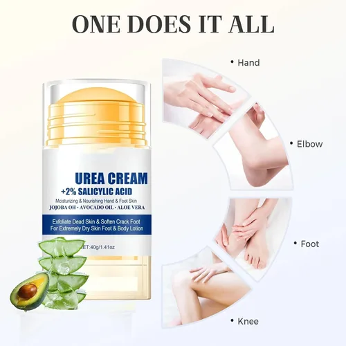 Vista 5 de Crema hidratante y antiagrietamiento para pies, 60% urea más 2% ácido salicílico, crema hidratante y antiagrietamiento para pies secos agrietados