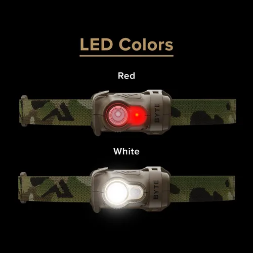 Vista 3 de Princeton Tec Byte - Linternas frontales tácticas LED rojo/blanco, 200 lúmenes, multicam, BYT-TAC-MC