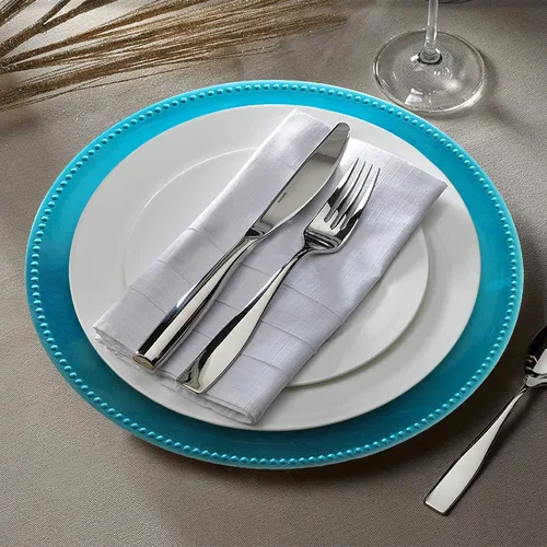 Vista 2 de ChargeIt by Jay Charge It by Jay Plato Cargador con Cuentas de 13" Plato de Servicio Decorativo de Melamina para el Hogar, Comedor Profesional