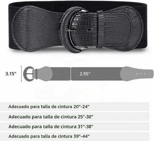 Vista 6 de Valleycomfy Cinturones anchos elásticos de 3 piezas para mujer