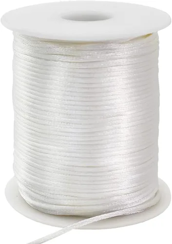 Vista 23 de TONIFUL Cordón de Nylon Negro de 1mm x 100 Yardas Cuerda de Satén para Hacer Pulseras y Joyas Cordón de Macramé Rattail Trim Collar a Granel Hilo