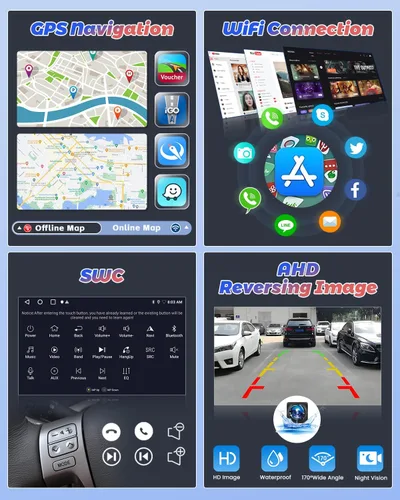 Vista 4 de Radio de coche Android 2+64G para Honda Accord 2003 2004 2005 2006 2007, 9 pulgadas pantalla táctil Radio inalámbrico Carplay Android Auto, WiFi
