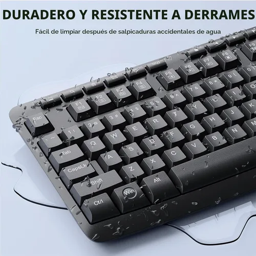 Vista 6 de Redragon Combo de teclado y mouse inalámbricos, teclado ergonómico de computadora de tamaño completo de 2.4 G con mouse inalámbrico ajustable DPI