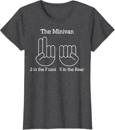 Vista 5 de The Minivan 2 In The Front 5 In The Rear Camiseta, Negro