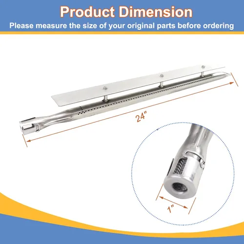 Vista 2 de Recambio de tubo para quemadores de parrilla para horno Viking 316-911, VGBQ 30 en serie T, VGBQ 41 en serie T y otros modelos de parrillas de gas