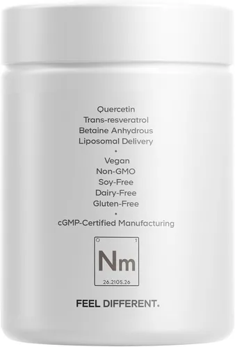 Vista 8 de Codeage Platino liposomal NMN - Suplemento NMN de 500 mg, mononucleótido de nicotinamida, precursor de NAD - Quercetina, resveratrol, betaína TMG