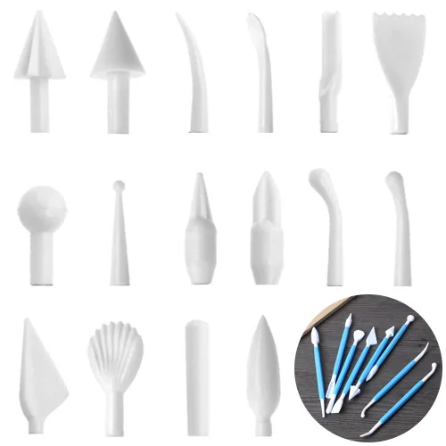 Vista 6 de DaKuan Fabulous - Kit de raspador de pasteles más suave y fondant, 6 piezas de raspadores decorativos y 16 herramientas de modelado y escultura