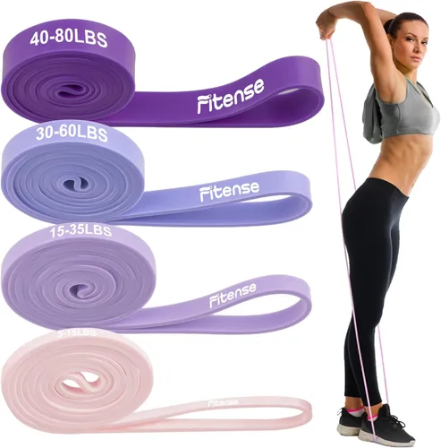 Vista 8 de Fitense Resistance Bands Set - Pull Up Bands for Men Women, Exercise Bands Resistance with Door Anchor, Training Poster & Pouch for Body Stretching
