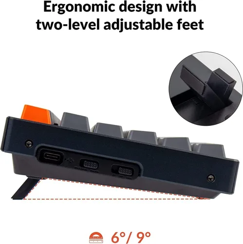 Vista 7 de Keychron K10 - Teclado mecánico intercambiable en caliente de 104 teclas para Mac Windows, teclado inalámbrico Bluetoothcon retroiluminación RGB