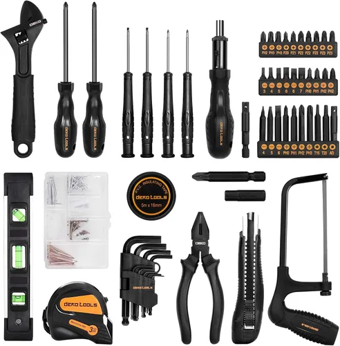 Vista 3 de DEKOPRO Kit de herramientas manuales para el hogar general de 218 piezas, juego de herramientas profesionales de reparación de automóviles