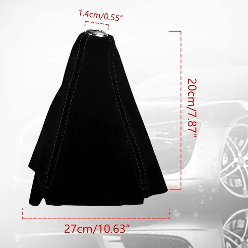 Vista 3 de Funda de cuero de ante universal para palanca de cambios manual o automática