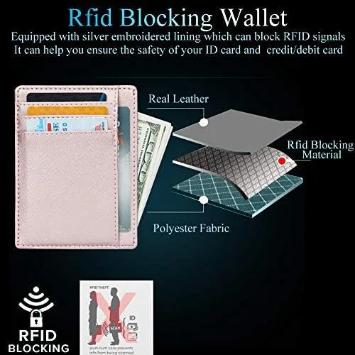 Vista 4 de Pequeñas carteras de bolsillo con bloqueo RFID para hombres y mujeres