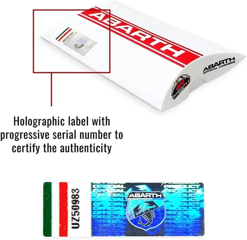 Vista 4 de Abarth 21762 Offizieller Schlüsselanhänger Logo Abarth, Metallschild