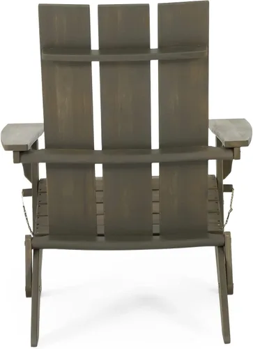 Vista 9 de Christopher Knight Home Zuma Silla Adirondack plegable para exteriores, madera de acacia, color gris
