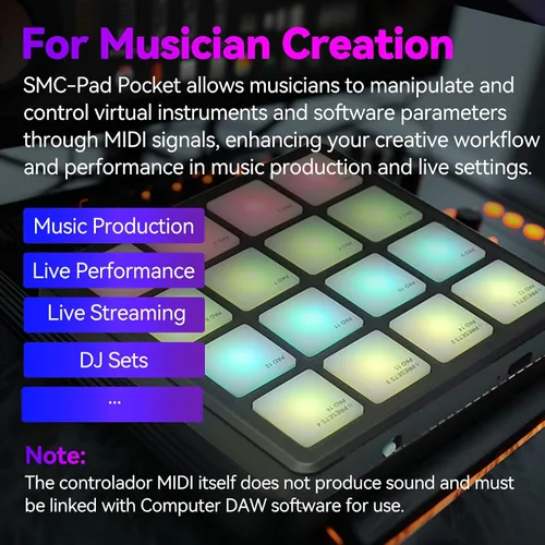Vista 2 de Máquina Beat Maker - Almohadilla MIDI Bluetooth, bolsillo
