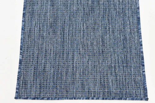 Vista 8 de Unique Loom Collection Alfombra de Área Plana Casual de Transición Sólida Jaspeada para Interiores/Exteriores (Pasillo 2' x 6' 1", Azul/Azul Marino)