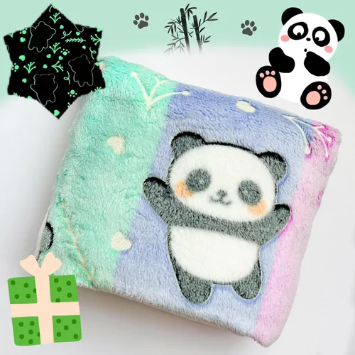 Vista 7 de El mejor regalo que brilla en la oscuridad, lindas mantas de gato con bolsa de almacenamiento, manta para niños, mantas suaves para niñas y niños