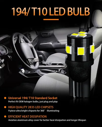 Vista 3 de Paquete de bombillas LED blancas compatibles con Jeep Grand Cherokee 2005, 2006, 2007, 2008, 2009, 2010, luz de domo de mapa interior, luz